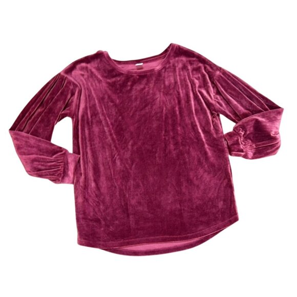 Old Navy Velvet 2 Piece Lounge Set in Red Raspberry Size Small/Medium - Picture 4 of 7